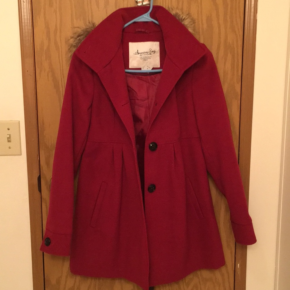 Burgundy coat